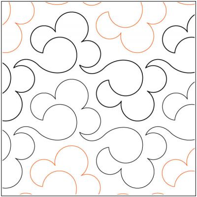 INVENTORY REDUCTION - Billowy PAPER longarm quilting pantograph design by  Lorien Quilting