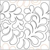 Bountiful Feathers PAPER longarm quilting pantograph design by Lorien Quilting