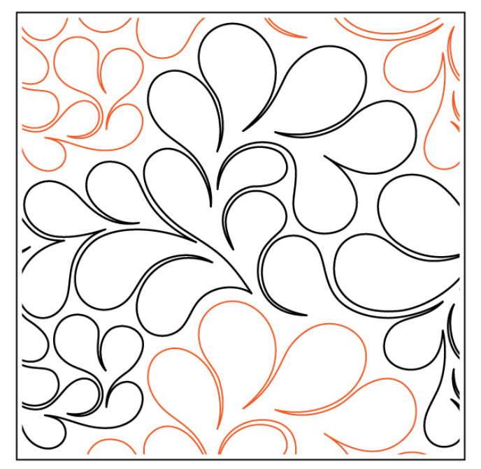 Orange Peel PAPER longarm quilting pantograph design by Willow Leaf Designs