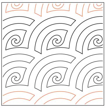 Baptist Swirl PAPER longarm quilting pantograph design by Willow Leaf Designs