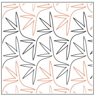 INVENTORY REDUCTION - Bird Tracks PAPER longarm quilting pantograph design by Willow Leaf Designs