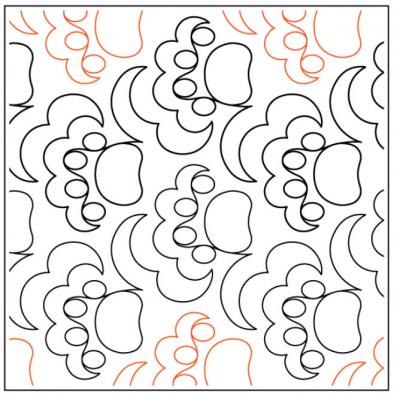 INVENTORY REDUCTION - Cat's Paw PAPER longarm quilting pantograph design by Willow Leaf Designs