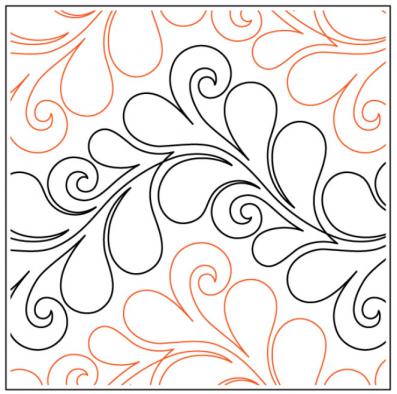 INVENTORY REDUCTION - Chevron Feather PAPER longarm quilting pantograph design by Willow Leaf Designs