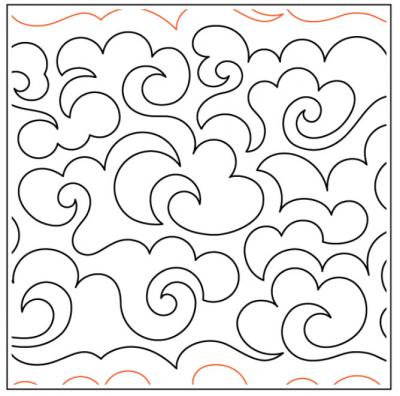 INVENTORY REDUCTION - Cloudy Day PAPER longarm quilting pantograph design by Willow Leaf Designs