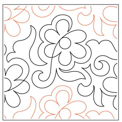 INVENTORY REDUCTION - Daisy Swirl PAPER longarm quilting pantograph design by Willow Leaf Designs