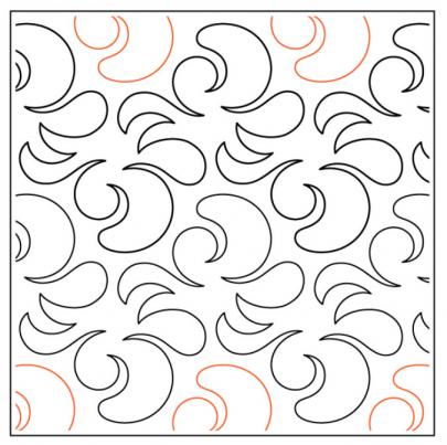 Expression PAPER longarm quilting pantograph design by Willow Leaf Designs