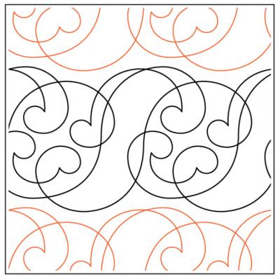 INVENTORY REDUCTION - Fibonacci Lace PAPER longarm quilting pantograph design by Willow Leaf Designs