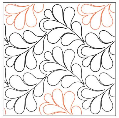 Frisky PAPER longarm quilting pantograph design by Willow Leaf Designs