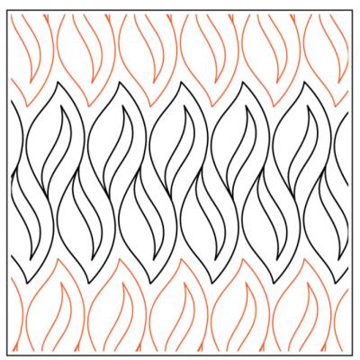 Infinite Flame PAPER longarm quilting pantograph design by Willow Leaf Designs