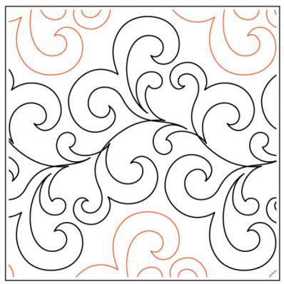 Joie PAPER longarm quilting pantograph design by Willow Leaf Designs