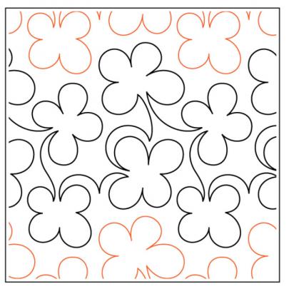 INVENTORY REDUCTION - Lucky Clover PAPER longarm quilting pantograph design by Willow Leaf Designs