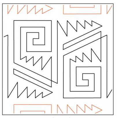 INVENTORY REDUCTION - Mexicali PAPER longarm quilting pantograph design by Willow Leaf Designs