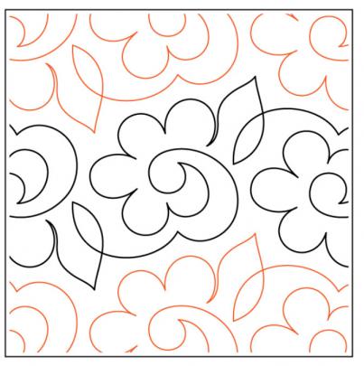 Pretty Posies PAPER longarm quilting pantograph design by Willow Leaf Designs