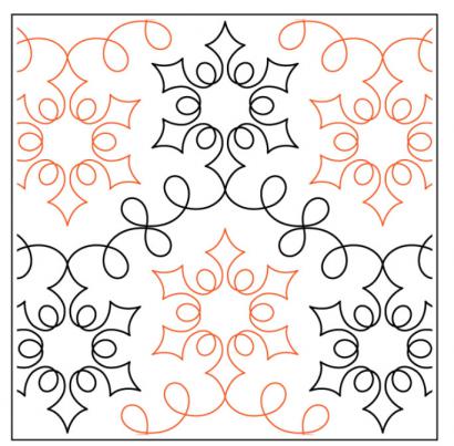 INVENTORY REDUCTION - Snazzy Snowflake PAPER longarm quilting pantograph design by Willow Leaf Designs