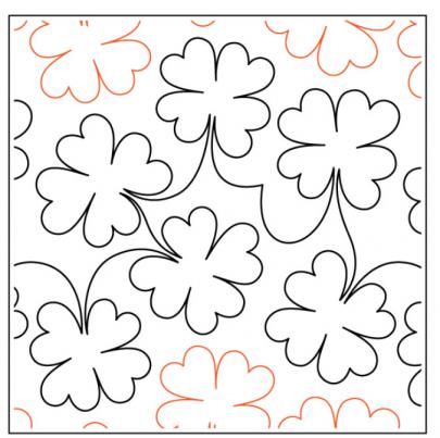 INVENTORY REDUCTION - So Lucky PAPER longarm quilting pantograph design by Willow Leaf Designs