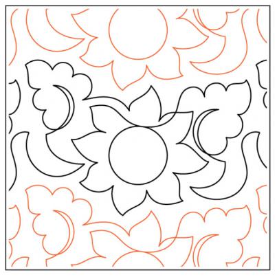 Soleil PAPER longarm quilting pantograph design by Willow Leaf Designs