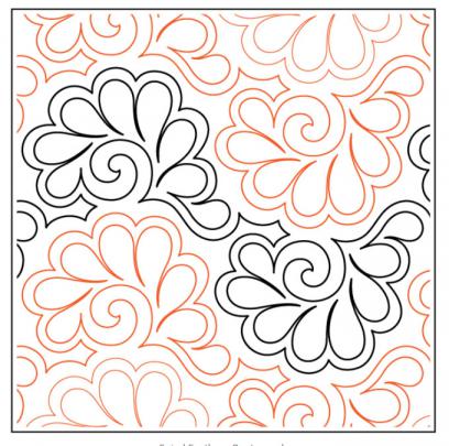 INVENTORY REDUCTION - Spiral Feather PAPER longarm quilting pantograph design by Willow Leaf Designs