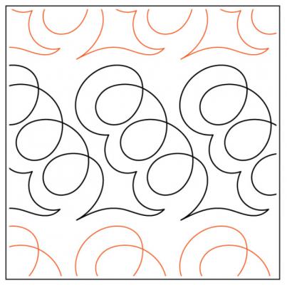 Sprung PAPER longarm quilting pantograph design by Willow Leaf Designs