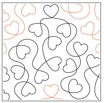 INVENTORY REDUCTION - Tender Kisses PAPER longarm quilting pantograph design by Willow Leaf Designs