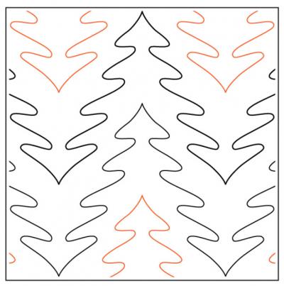 Treetop PAPER longarm quilting pantograph design by Willow Leaf Designs