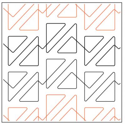 INVENTORY REDUCTION - Triangulation #1 PAPER longarm quilting pantograph design by Willow Leaf Designs