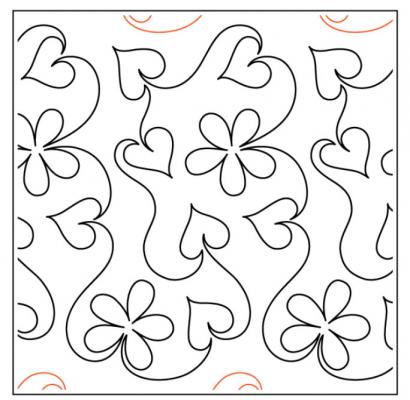Wandering Daisies PAPER longarm quilting pantograph design by Willow Leaf Designs