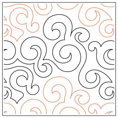 INVENTORY REDUCTION - Waterworld PAPER longarm quilting pantograph design by Willow Leaf Designs