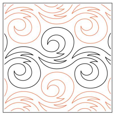 INVENTORY REDUCTION - Whirlpool PAPER longarm quilting pantograph design by Willow Leaf Designs