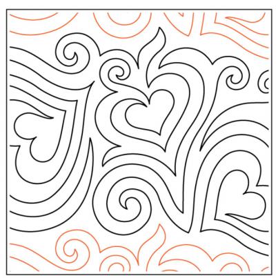 INVENTORY REDUCTION - Wild At Heart PAPER longarm quilting pantograph design by Willow Leaf Designs