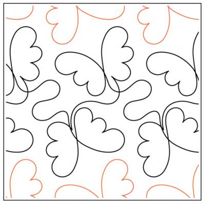 Willow Leaf's Angel Wings PAPER longarm quilting pantograph design by Willow Leaf Designs