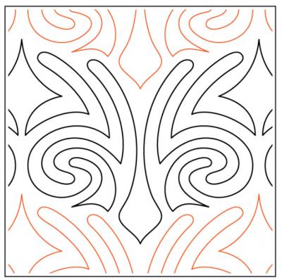 Willow Leaf's Aztec PAPER longarm quilting pantograph design by Willow Leaf Designs