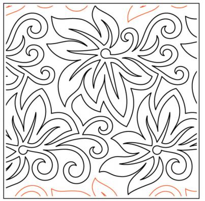 INVENTORY REDUCTION - Willow Leaf's Batik PAPER longarm quilting pantograph design by Willow Leaf Designs