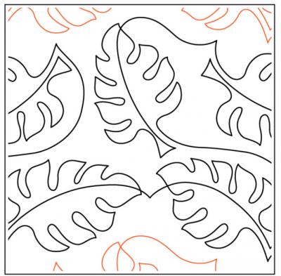 INVENTORY REDUCTION - Willow Leaf's Big Leaf PAPER longarm quilting pantograph design by Willow Leaf Designs