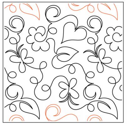 Willow Leaf's Butterfly Garden PAPER longarm quilting pantograph design by Willow Leaf Designs