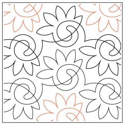 Willow Leaf's Calliope PAPER longarm quilting pantograph design by Willow Leaf Designs