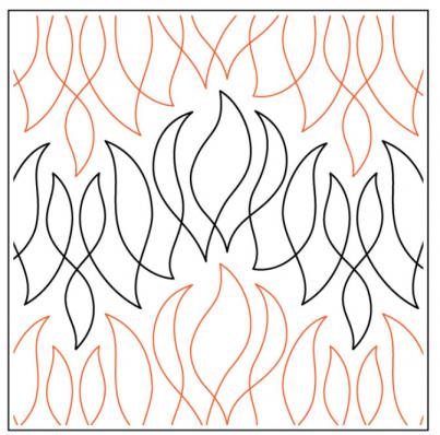 Willow Leaf's Camp Fire PAPER longarm quilting pantograph design by Willow Leaf Designs