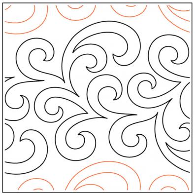 Willow Leaf's Feather Frond PAPER longarm quilting pantograph design by Willow Leaf Designs