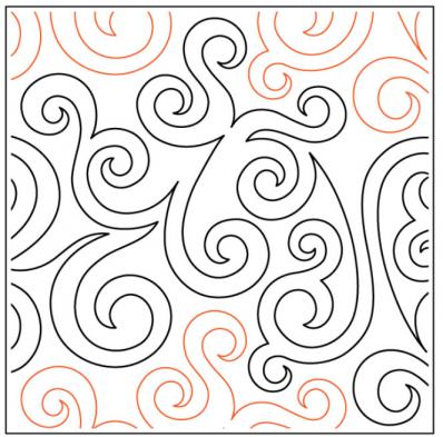 Willow Leaf's Filigree PAPER longarm quilting pantograph design by Willow Leaf Designs
