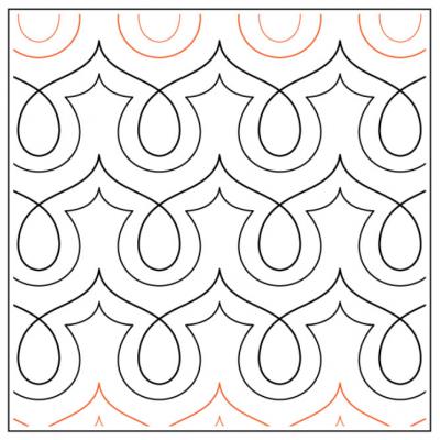 Willow Leaf's Minaret PAPER longarm quilting pantograph design by Willow Leaf Designs