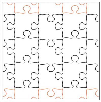 Willow Leaf's Puzzled PAPER longarm quilting pantograph design by Willow Leaf Designs