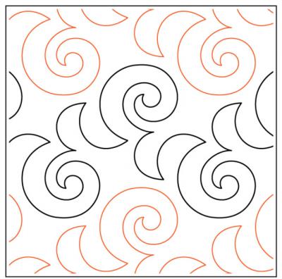INVENTORY REDUCTION - Willow Leaf's Quirky PAPER longarm quilting pantograph design by Willow Leaf Designs