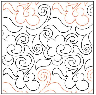 Willow Leaf's Rhapsody PAPER longarm quilting pantograph design by Willow Leaf Designs