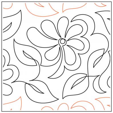 Willow Leaf's Shasta PAPER longarm quilting pantograph design by Willow Leaf Designs