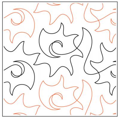 Willow Leaf's Starburst PAPER longarm quilting pantograph design by Willow Leaf Designs