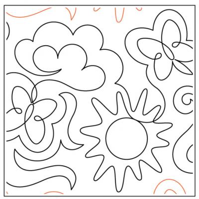 INVENTORY REDUCTION - Willow Leaf's Sunny Day PAPER longarm quilting pantograph design by Willow Leaf Designs