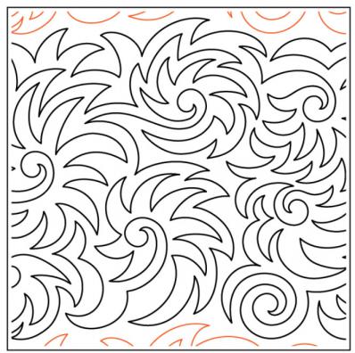 INVENTORY REDUCTION - Willow Leaf's Tilt-A-Whirl PAPER longarm quilting pantograph design by Willow Leaf Designs