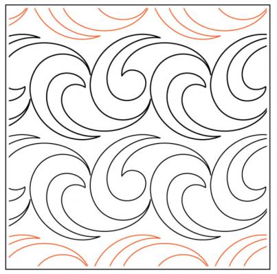 Willow Leaf's Turbulence PAPER longarm quilting pantograph design by Willow Leaf Designs