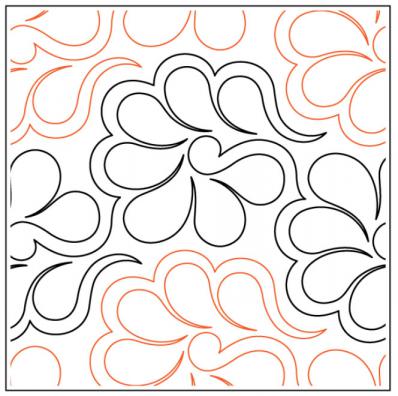 INVENTORY REDUCTION - Willow Leaf's Twirling Feathers PAPER longarm quilting pantograph design by Willow Leaf Designs