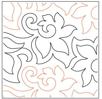 INVENTORY REDUCTION - Willow Leaf's Whirligig PAPER longarm quilting pantograph design by Willow Leaf Designs