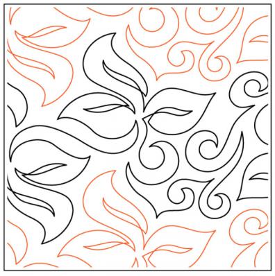 Willow Leaf's Windblown PAPER longarm quilting pantograph design by Willow Leaf Designs